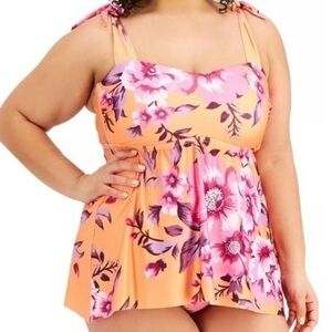 BECCA ETC Full Bloom Tankini Adjustable‎ Tie Straps